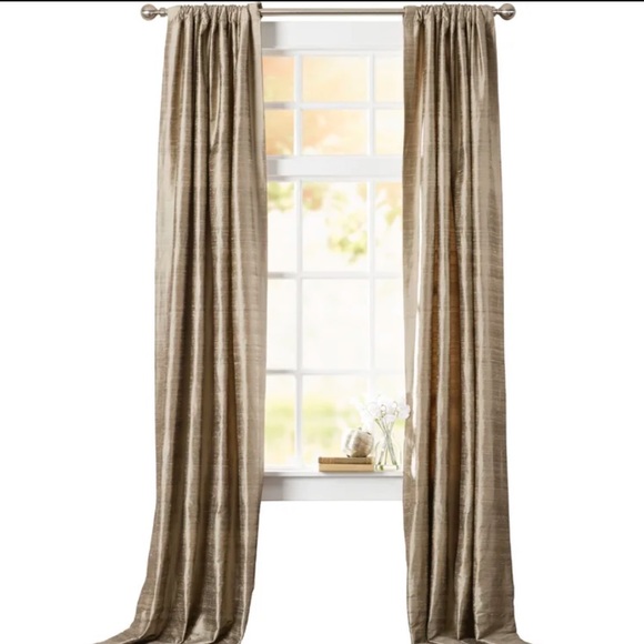Silk Blackout Curtain Panels in the color Deep Champagne